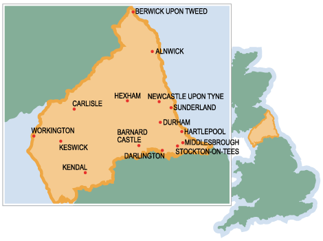 Northern area map with locations raised in this Hub as well as pointers to locations in other Hubs in the series