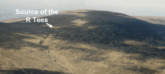 ...Where the arrow points is where the Tees springs up on Cross Fell.