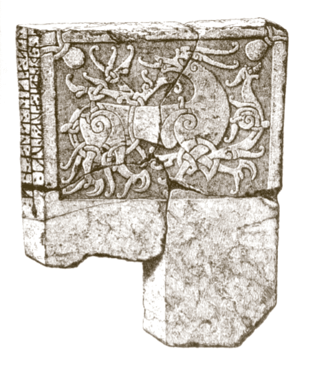 Lithograph of the carving on the St. Paul's Tombstone.