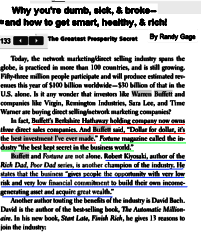 Page 133 from the book by Randy Gage, most of the "expert watch" are copied from here and the next page.