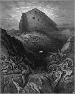 Noah and his family were "locked in" to salvation, but those given over to powerful delusion are "locked in" to destruction.