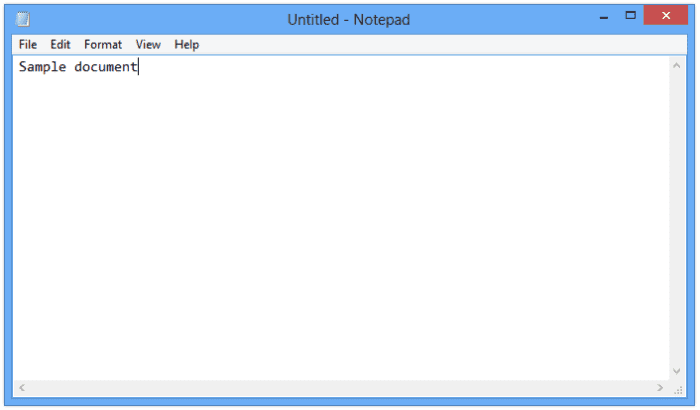 notepad in desktop