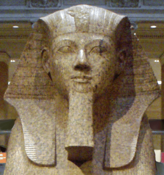 Large granite sphinx bearing the likeness of the female pharaoh Hatshepsut. Keith Schengili-Roberts CC-BY-SA-2.5