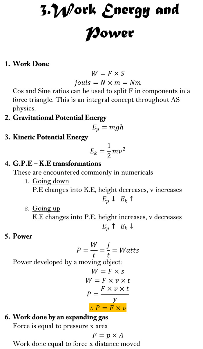 AS Level Physics Formula Sheet - HubPages