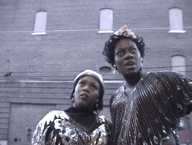 This reenactment portrays a rambunctious Ma Rainey (right) and Bessie Smith (left) causing a ruckus on Beale Street.