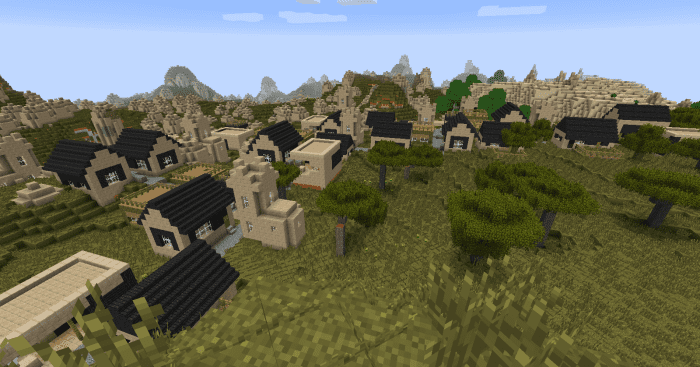 Village size can be adjusted in the configuration file, and while there is still no chance to encounter anything that could be called a city, the expanded towns can still be quite impressive.