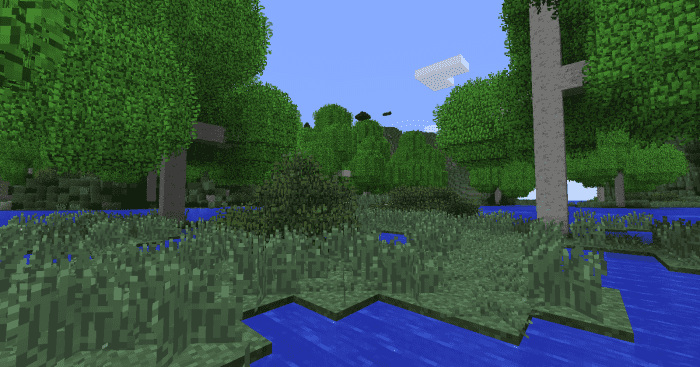 Wetlands are another of Enhanced Biomes' strengths. The carr biome in particular is one of the most pleasant swampy areas that I have visited in Minecraft.