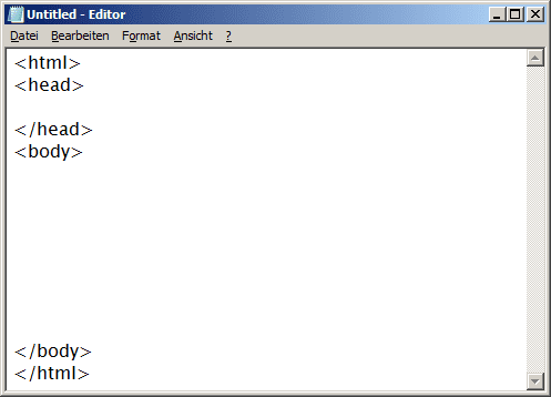 Type the commands which define the body. Type them AFTER the commands for the head and BEFORE the last command of the page.
