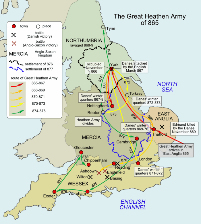 Campaigns of the 'Great Heathen Army', Ragnar Lothbrok's sons crossed and re-crossed the Anglian and Saxon kingdoms; it was Guthrum who would make a bid for Wessex