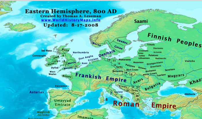 Western Europe and Scandinavia around AD 800 with its peoples pressing on one another as populations outgrew their territories