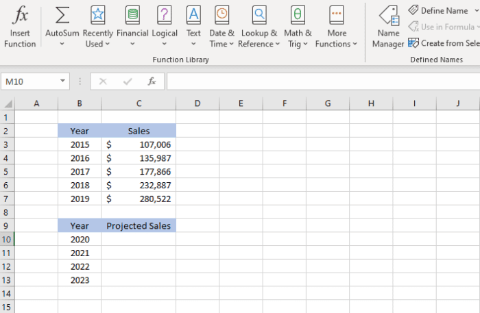 How to Use the TREND Function in Excel - TurboFuture