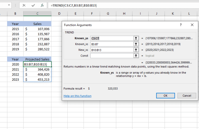 How to Use the TREND Function in Excel - TurboFuture
