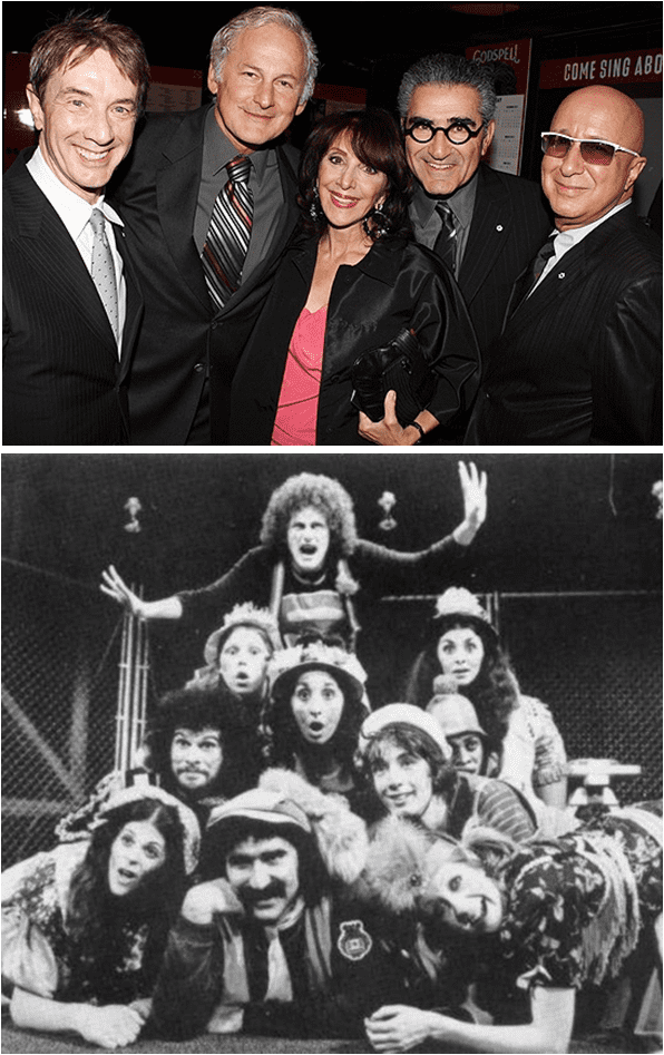 Martin Short, Victor Garber, Andrea Martin, Eugene Levy & Paul Shaffer : original Toronto cast of 'Godspell'