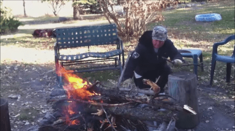 To get a large coal bed so you can cook with heat you first need to build a large fire and let it burn down.