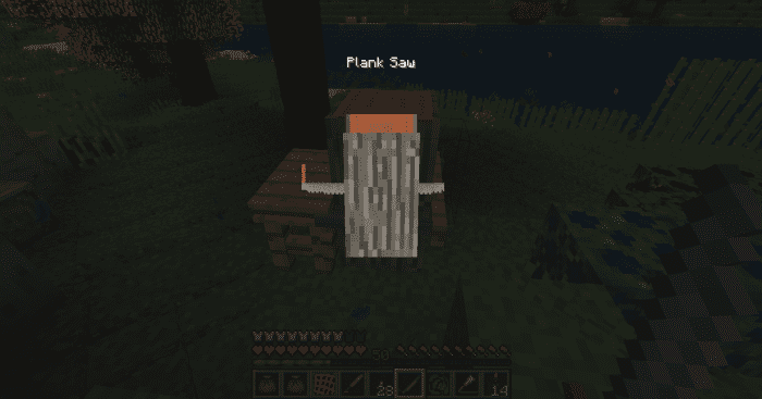 The crafting system in this mod is a lot more hands-on than most, and players will have to saw through wood, wipe the boards down with sandpaper, and then spread linseed oil over them before constructing many of the fancier items.