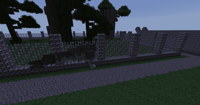 With the size of the dinosaurs added by the mod its not surprising that there are some major clipping issues, but that does not stop it from being a massive eyesore.