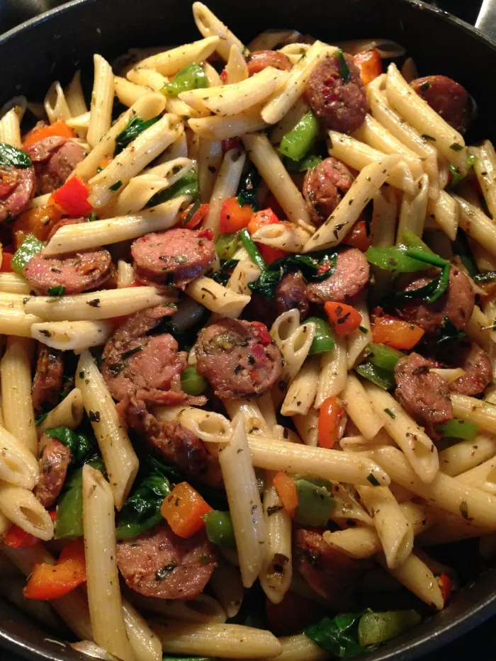 Tuscan Sausage and Penne Skillet Dinner
