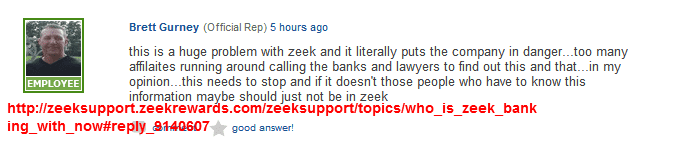 Brett Gurney (Official Rep) wrote: this (asking questions) needs to stop and if it doesn't those people who have to know this information maybe should just not be in zeek