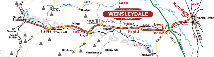 The railway - opened eastward at present to Northallerton West, westward to Redmire with plans to go further by a couple of miles or so at either end.