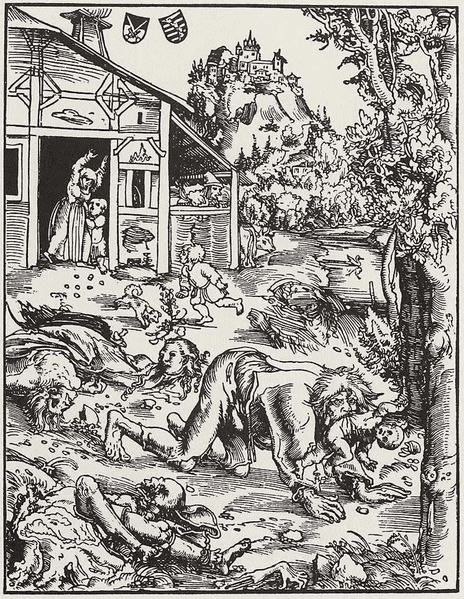1512 depiction of a werewolf by Lucas Cranach the Elder