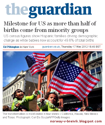OK, SO WHITES ARE GOING TO BE THE MINORITY IN THE FUTURE OF AMERICA. I READ RECENTLY THAT TO BE AGAINST THIS DEVELOPMENT IS RACIST BUT TO APPLAUD IT IS NOT. NOW LET ME THINK . . .