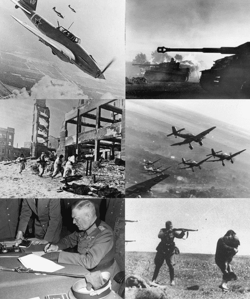These images are all of the Eastern Front in World War II- the largest conflict in human history, spread over an area covering thousands of square miles and costing the lives of tens of millions of people.