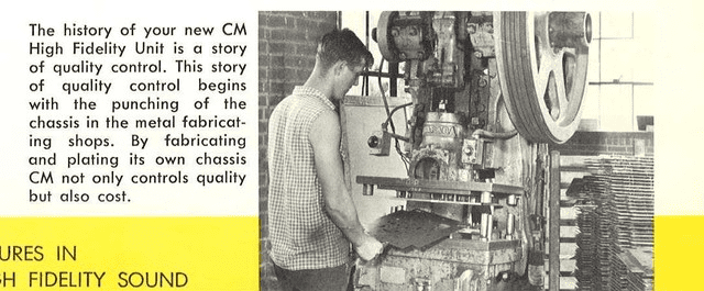 By fabricating and plating its own chassis Curtis Mathes not only controls quality but also outside cost.