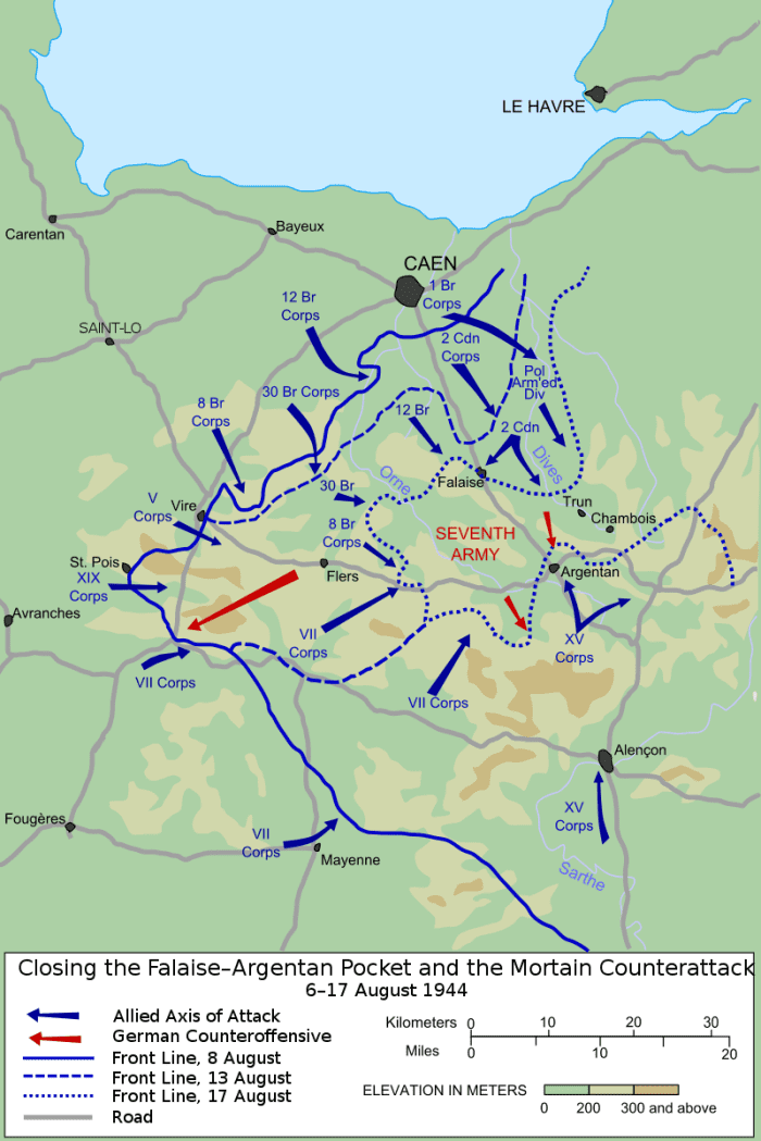 The Falaise Pocket August 1944 German forces in Normandy are surrounded and almost completely destroyed.