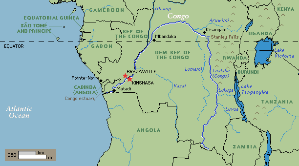 Congo River, in Africa, is the worlds deepest river. The river has depths of about 250 metres. Its length is 4700 km