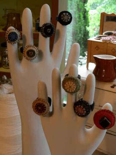 Ragamuffin2006 on Etsy uses her hands to display her gorgeous Penny Rings! most Glove molds are a bit too large and chunky to hold rings, but these rings are adjustable.