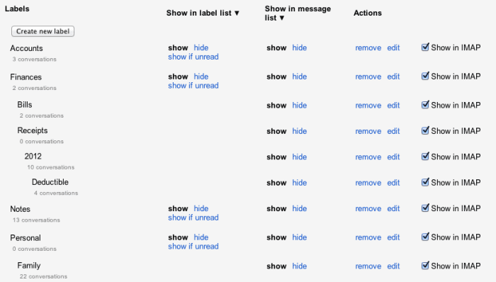 I have made nested labels for all my emails to make sure they're easy to find if I can't discover them using the search feature.