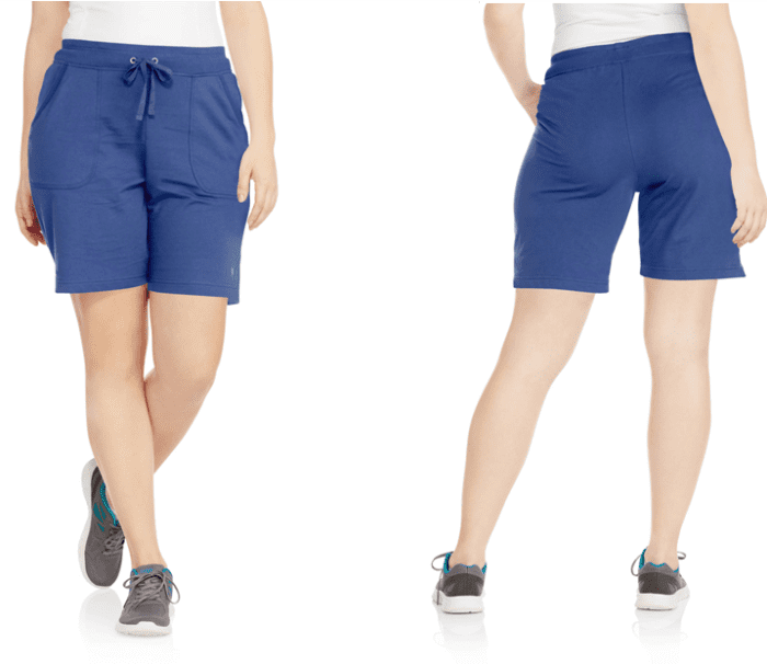 Cotton-polyester French terry Bermuda shorts with drawstring waistband and two side pockets
