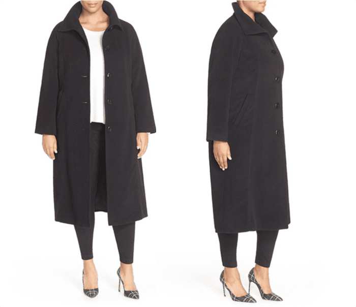 Raglan-sleeve coat cut from a wool blend in a longer, A-line silhouette