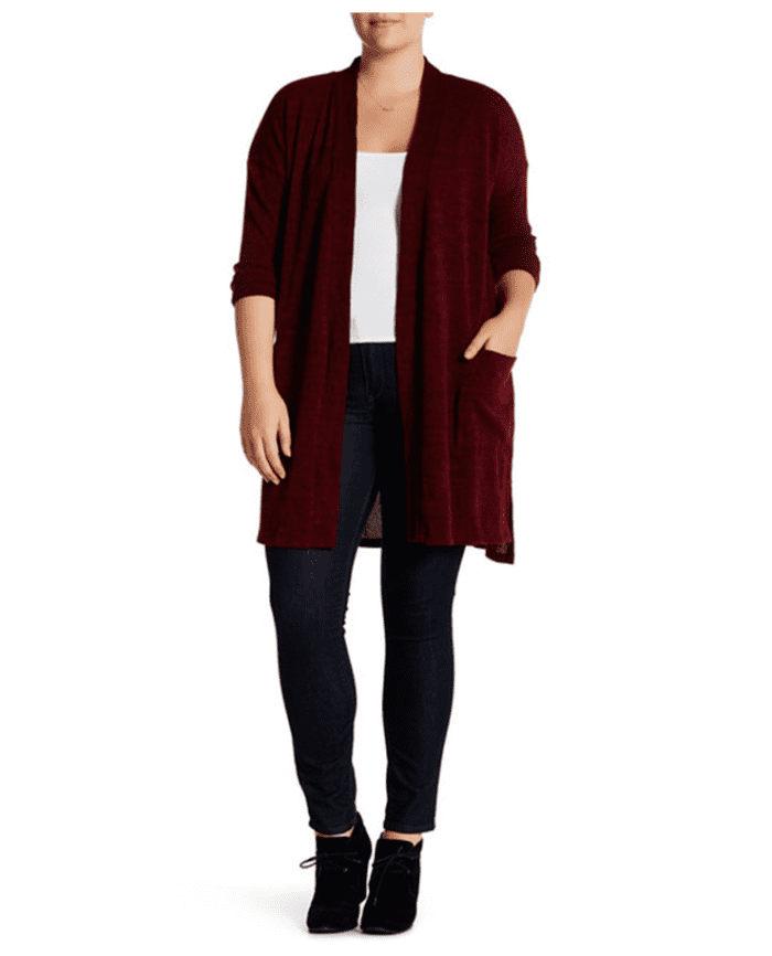 Long-sleeved cardigan with shawl collar, light-textured polyester-spandex fabric