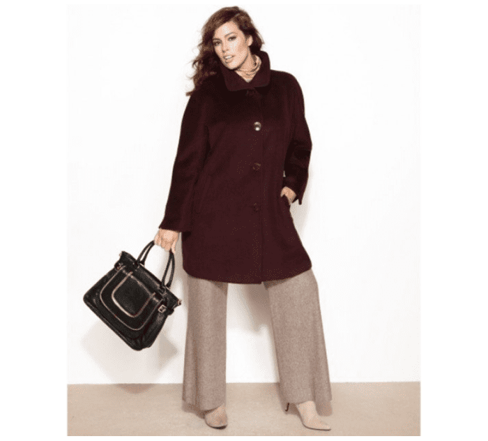 Wool blend A-line walker coat