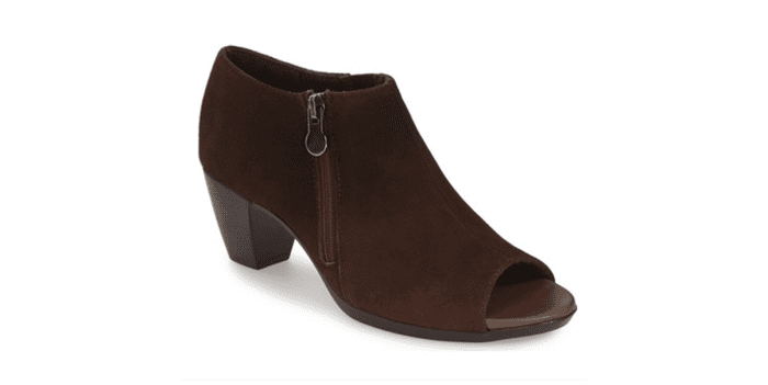 Suede open-toe bootie with 2-inch heel 