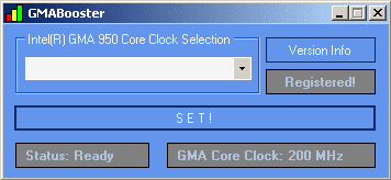 a interface padrão do GMA Booster.