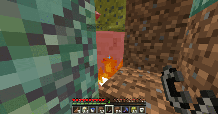 Lava can also be used but lava tends to be dangerous for the player and will destroy items dropped by the Elder Guardian.