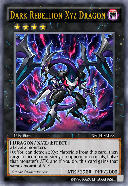 Dark Rebellion XYZ Dragon. Despite its effect being readable when played, it never ceases to surprise opponents in Arc-V.