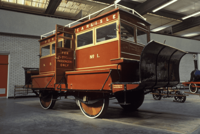 The preserved Port Carlisle 'Dandy' car seen here in close-up at the National Railway Museum, York