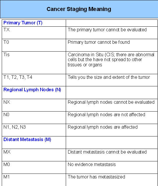 Cancer Stages With Staging Chart - HubPages