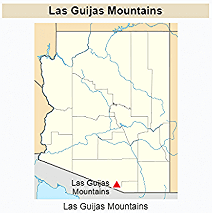The range spans 12 kilometres (7.5 mi) long by 4 km (2.5 mi). Surrounding ranges includes the Cerro Colorado Mountains to the northeast, Tumacacori Mountains of Santa Cruz County to the east, San Luis Mountains to the south and the Baboquivari west.