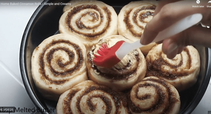 Before you place in the rolls into the oven, lightly grease top of the rolls with butter to get a nice golden brown color.
