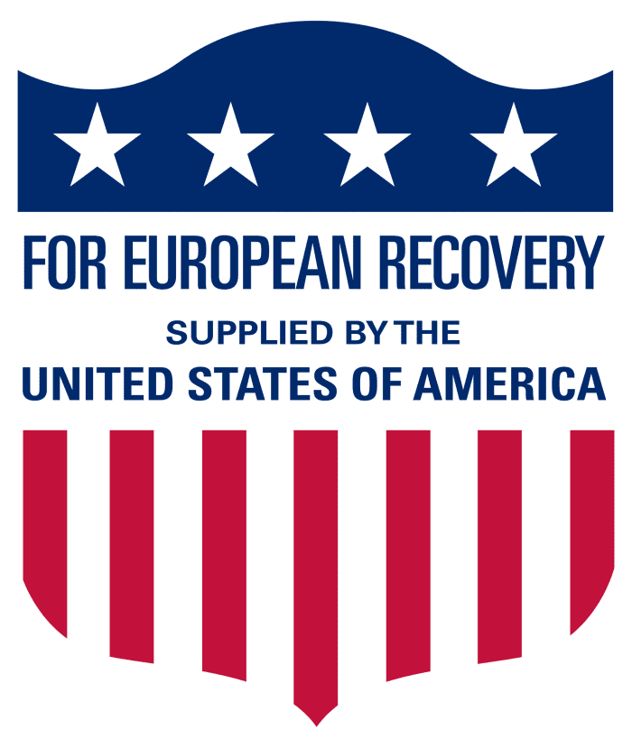 From the USAID Graphic Standards Manual. The Marshall Plan was a post-WW Two project from 1948 to 1951 enacted to give war torn Europe a boost in their economy. $12 billion dollars ($130 billion today) was loaned.