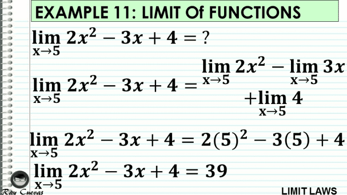 Example 11: Evaluating the Limit of Functions