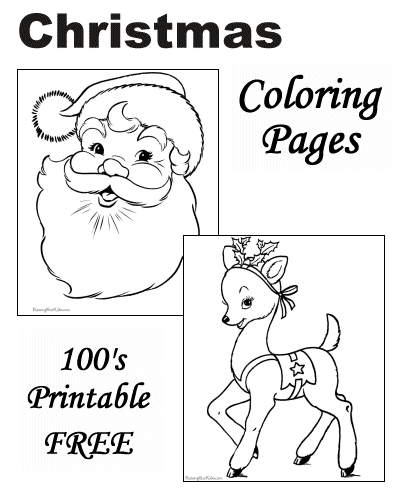 Find free Christmas coloring pages at Christmas-coloring.com. I've posted a Santa and Reindeer coloring page for you to show you one of the designs you can print out for free.