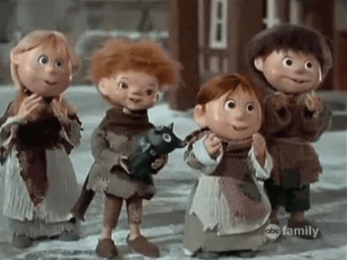 Life & Adventures featured an art style different than any previous Rankin/Bass special, though puppets with the older, more familiar art style were reused for minor roles.
