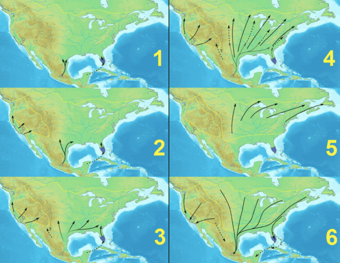 Monarch flight patterns from March to November.