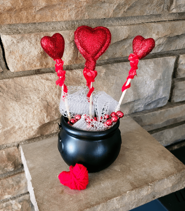 This love potion display is a cheap and fun piece of flair you can create easily as part of your Valentine's Day decor.
