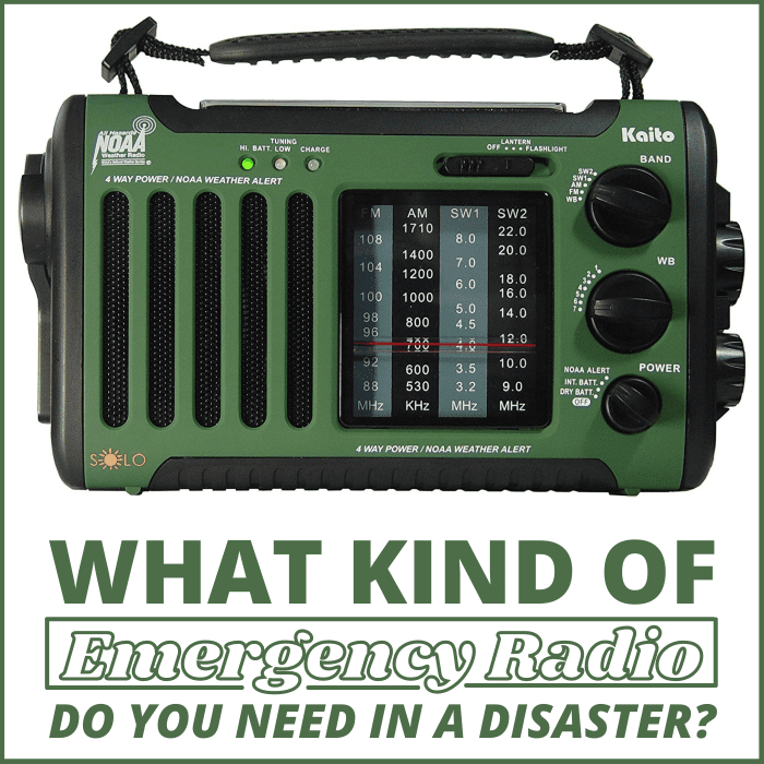 käsikammella tai paristolla toimiva hätäradio voisi auttaa pitämään sinut ja omasi ajan tasalla ja valmiina toimimaan katastrofitilanteessa. 